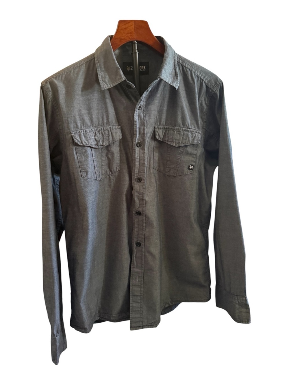 Zoo York Excelsion Men’s Dark Gray Button-Up Shirt Size M Designed in NYC